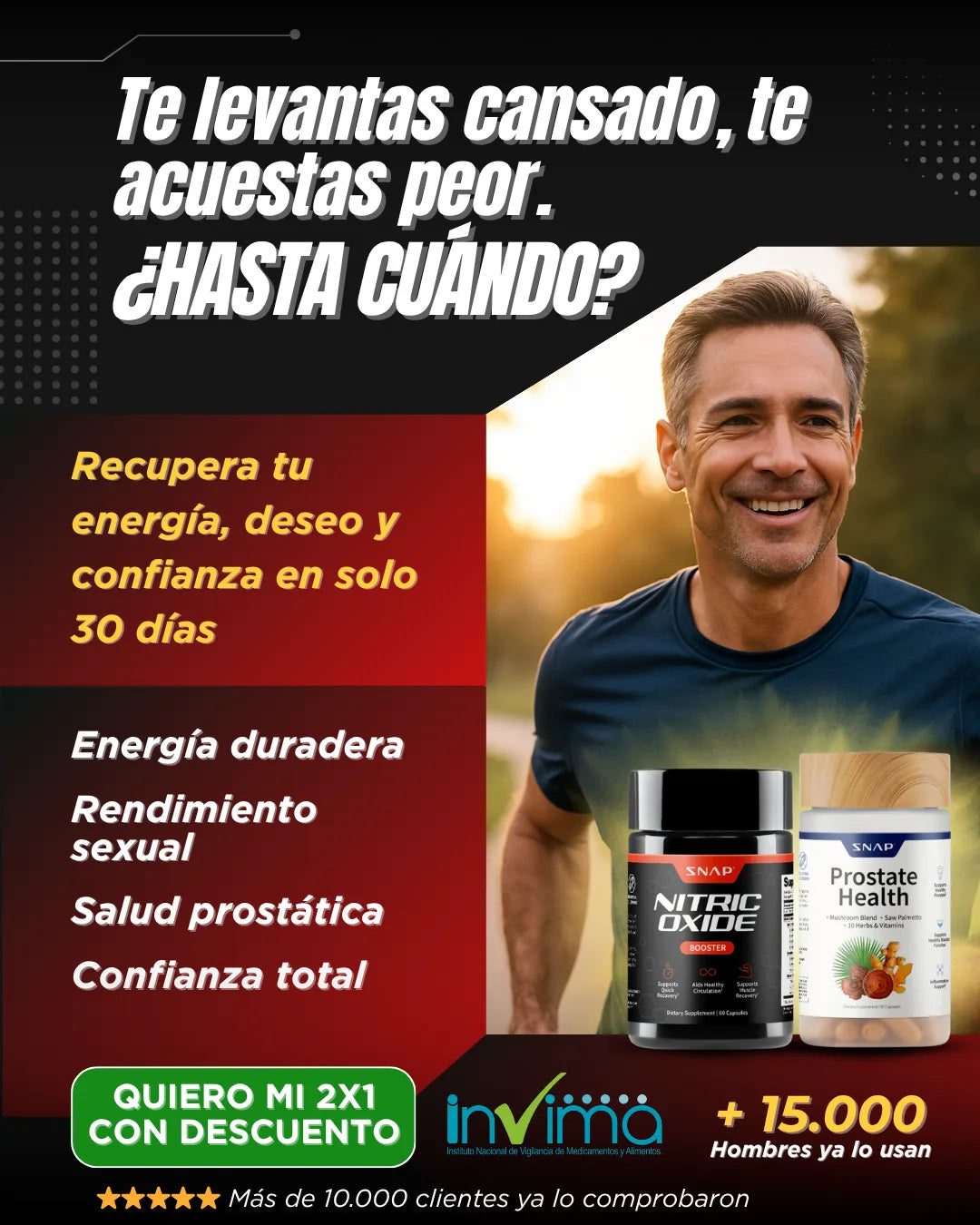 Óxido Nítrico Promax™ + Prostate Health en pack 2x1: Rendimiento, energía y salud masculina